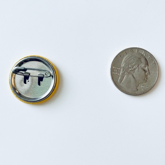 📍 5/$20 Smiley Face Yellow "Happy Emoji” Pin Button *Bundle or Add to Purchase - Picture 2 of 2